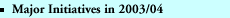 Major Initiatives in 2003/04